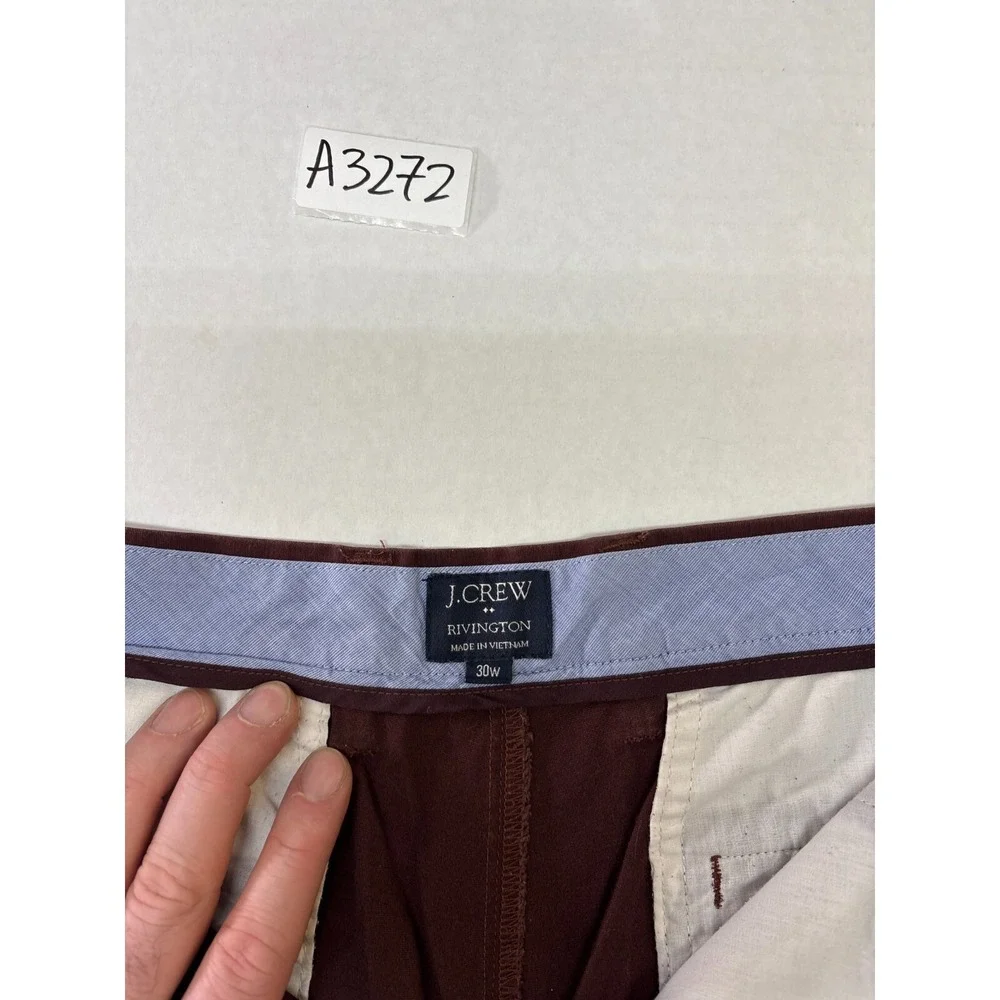 J. Crew Rivington Mens‎ Chino Shorts 30W Burgundy Maroon Cotton Twill